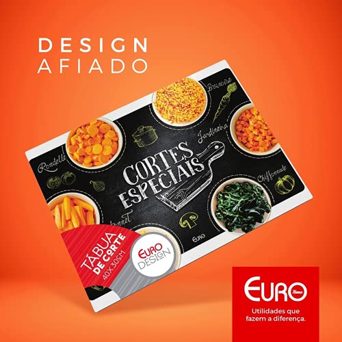 Tábua de Vidro 40cm Decoração Cortes Especiais, FH6736, Euro Home