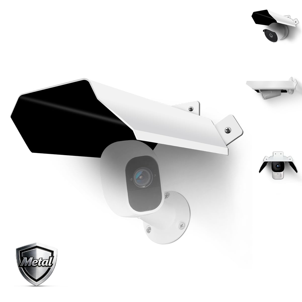 OOSSXX Copertura protettiva universale per telecamera di sicurezza, protezione da sole e pioggia, per telecamere da esterni, impermeabile, in metallo