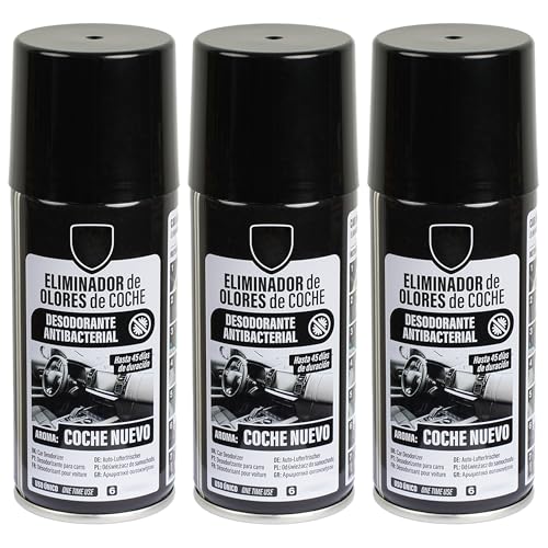 Eliminador de Olores Especial para de Automóvil: Elimina Olores y Humedad, Destruye Hongos y Bacterias, Uso Fácil y Rápido - Aire Fresco y Limpio en Tu Coche 150ml, Olor Brisa Marina - 3 Unidad