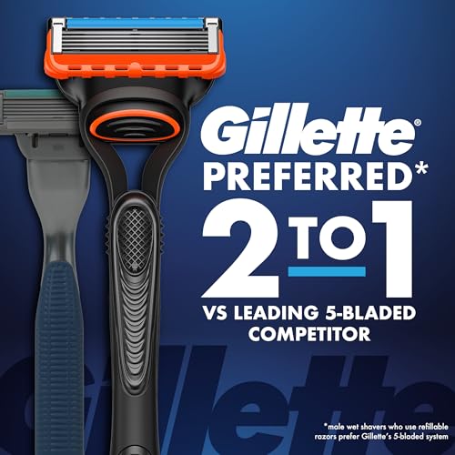 Image of Gillette Fusion5 Mens Razor Blade Refills, 4 Count, Lubrastrip for a More Comfortable Shave