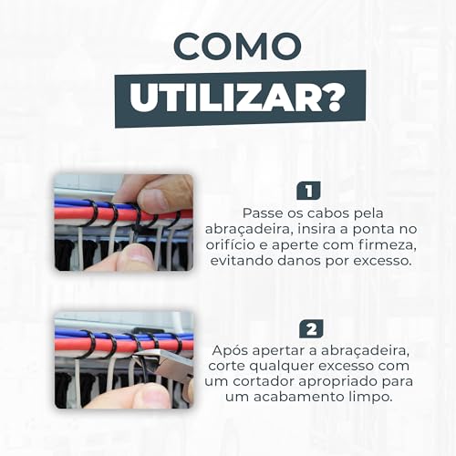 Sforplast Sfor | Abraçadeira De Nylon 3 5X200 Mm Preta | 100 Peças | Fita Para Organização De Fios E