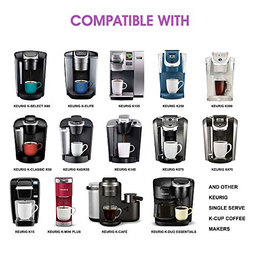 Reusable Cups Stainless Steel Coffee Filters Compataible For K-Duo Keurig,K Select K80, K-Elite, K-Mini Plus, And 2.0 & 1.0 Brewer, Reusable Coffee Pod Metal Filter (2 Pods+ 1 Scoop) #TOP1