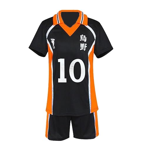 CHLOBLOM Karasuno Uniform Shouyou Hinata Halloween Cosplay Costume Shirt Shorts Volleyball Jersey