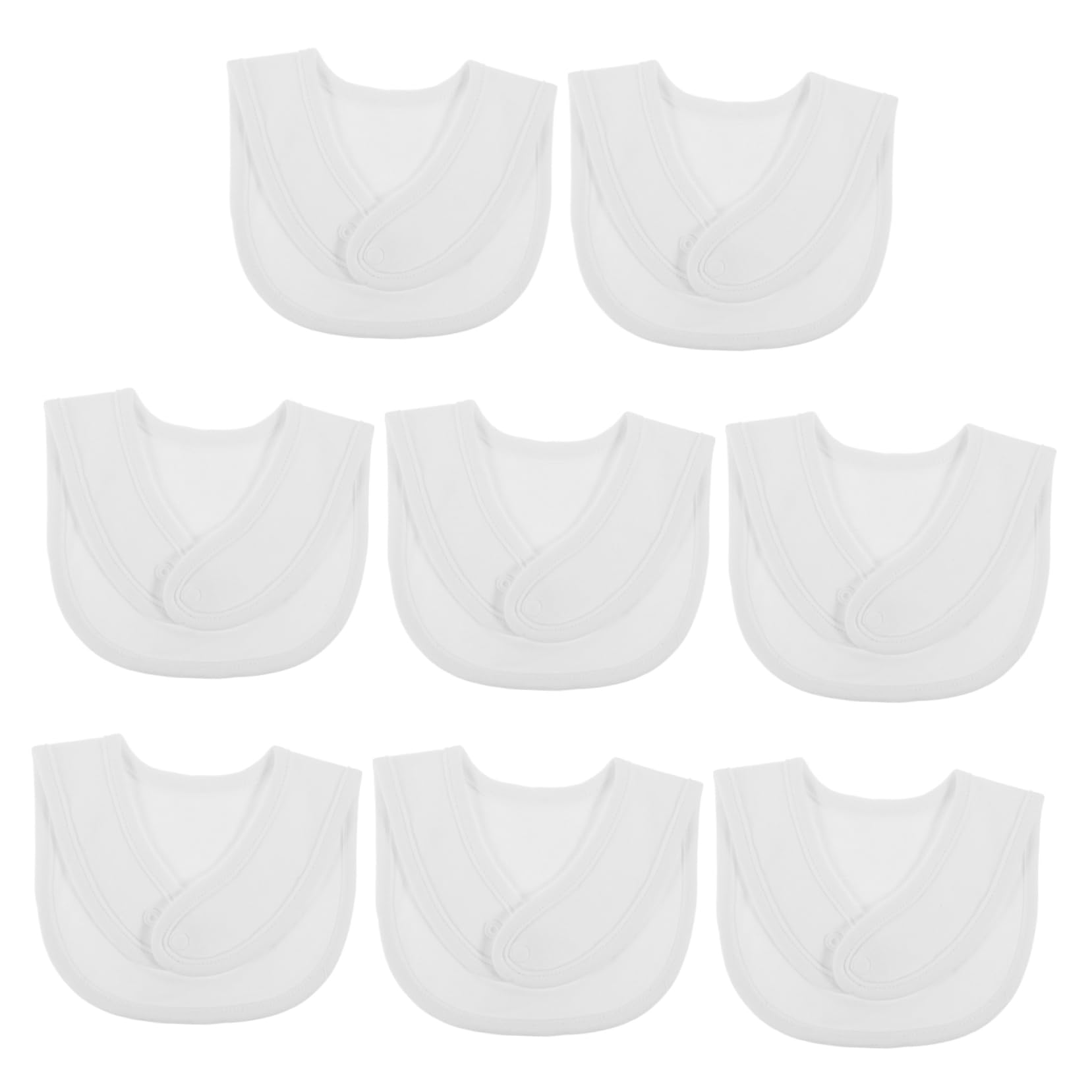 8pezzi Bavaglini Per Impermeabili e Assorbenti Per Svezzamento e Teething Con Chiusura Per Comfort e Facilità Uso