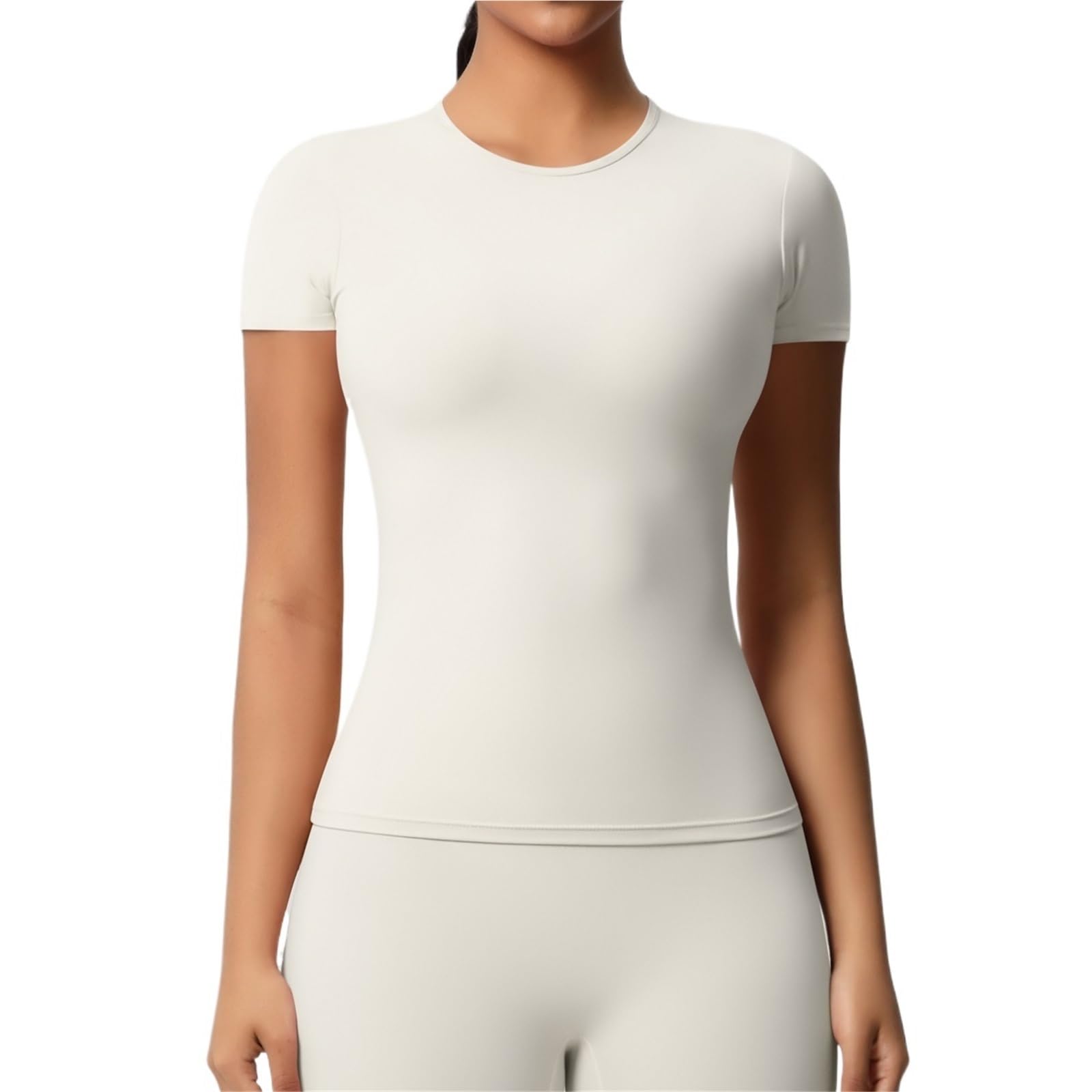 Allenamento Dry Fit Traspirante Alta Elastico Sport Top Palestra Fitness Wear T-Shirt Donna Casual Outdoor Top