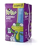 Kandoo Flushable Biodegradable Training and Kids Cleansing Wet Wipes with Moisturizing Lotion Refills, Sensitive, 250 Count