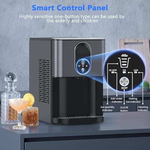 Image of Nugget Ice Makers Countertop, Pebble Ice Maker Machine with Dispenser 44lbs /24H, Soft Chewable Pellet Ice Machine, 3.3lbs Ice Storage, Self-Cleaning Ice Maker for Home /Kitchen /Party /Office, Black