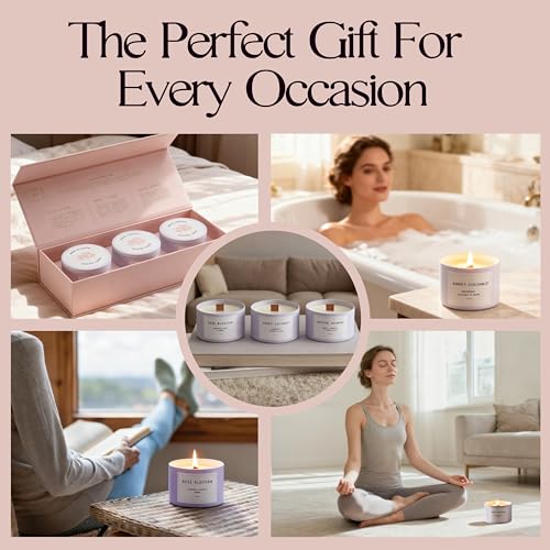 Luxury Candle Gift Set for Women – Luxury Candle Box with 3 Scented Soy Candles in Pink Box – Mother's Day, Birthday & Housewarming Gift - Image 4