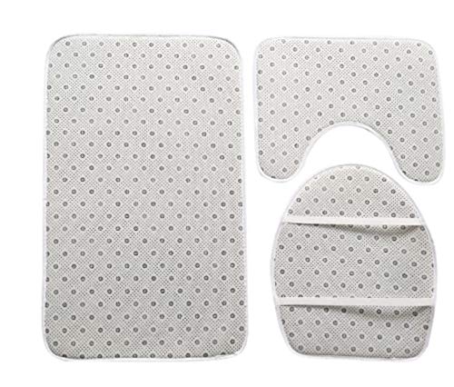 Kjhds 3D Landschaft Toilettenmatte 3-teiliges Set Bad Absorbent rutschfeste Bodenmatte Teppich Flanell Weiche Badematte… – Bild 3