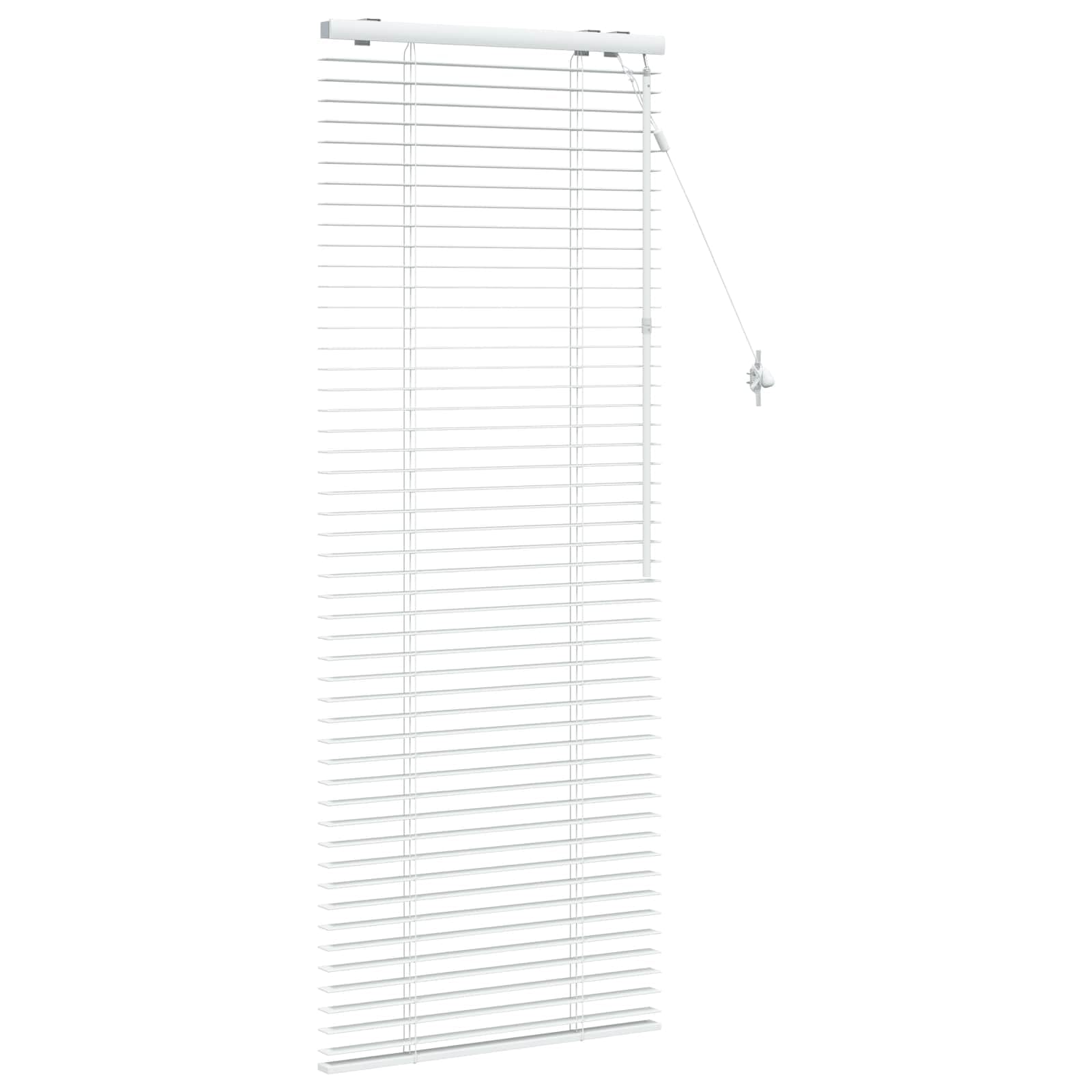 Store vénitien blanc 55 x 160 cm en bois massif lamelles 35 mm | Régulation flexible de la lumière et brise-vue pour chambre à coucher, salon ou cuisine grâce aux lamelles en bois réglables.