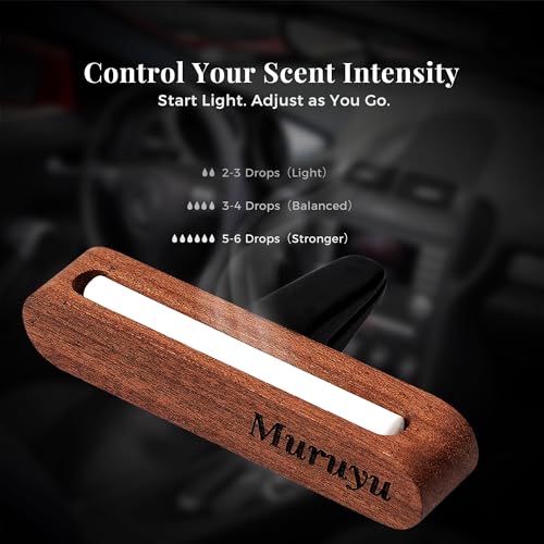 Image of 2-Pack Sapele Wood Car Vent Diffuser | Refillable Essential Oil Air Freshener with High-Absorbency Fiber Wick