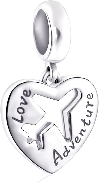 GLOWDAS I Love to Travel Charms fit European Holiday Bracelet, 925 Sterling Silver Suitcase Charm, Shopping Handbag Charm, Peace Bus Charm, Passport Dangle, Airplane Pendant, Gifts for Women/Men