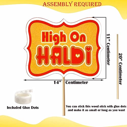 Image of Rozi Decoration Props for Haldi Ceremony Bride Decoration Items Set of 15 Pcs Haldi Ceremony Decoration Kit for Wedding Decor, Haldi PhotoBooth Props for Groom & Bride