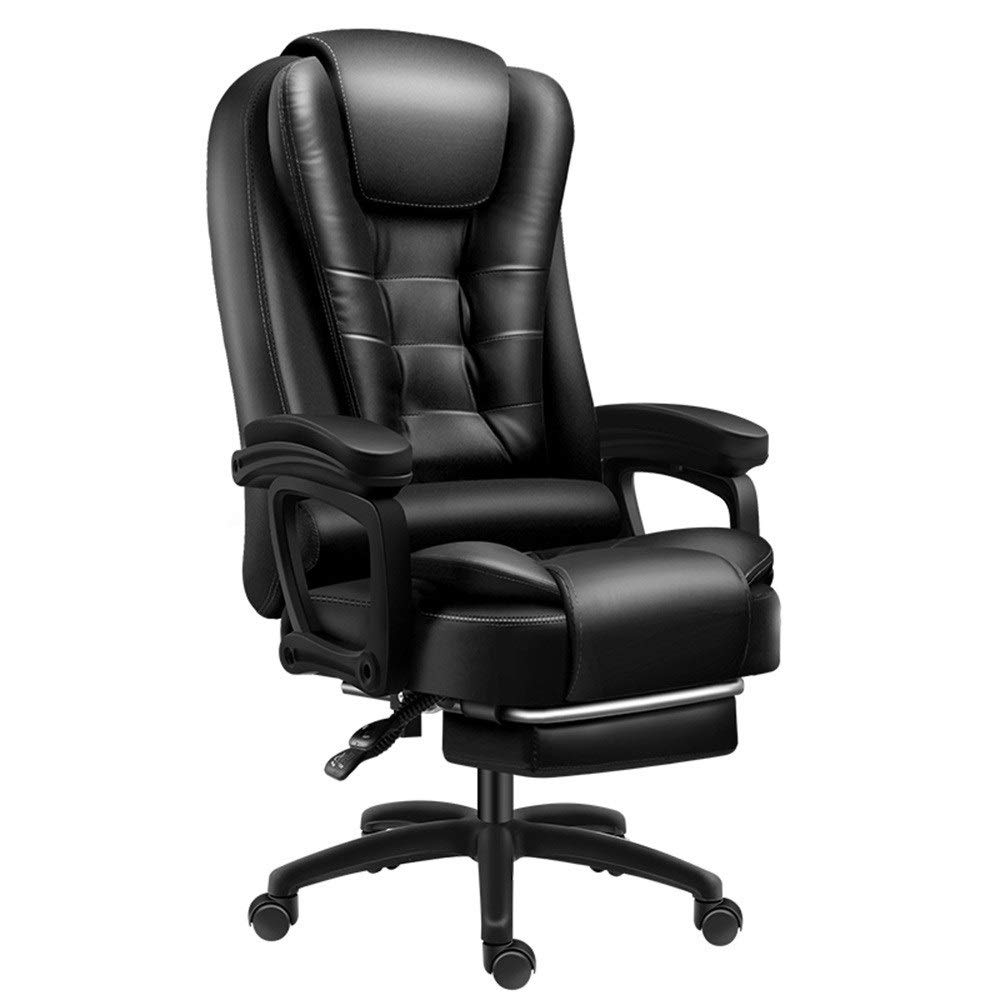 Poltrona girevole per computer, sedia da ufficio, schienale alto, design ergonomico, carico 150 kg, massaggio, meccanismo di inclinazione reclinabile in PU con poggiapiedi, utilizzata per mobili da