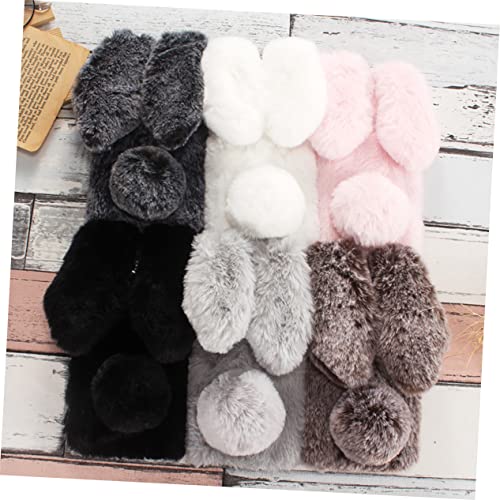 Coque lapin compatible smartphone étui protecteur peluche douce TPU - 6