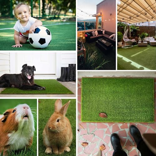 Image of Artificial Grass for Dog Training 27.5 inch x 35.4 inch Professional Pet Pee Pad with Drainage Holes Indoor Mat Reusable Fake Turf Dog Potty Patio Outdoor Rug