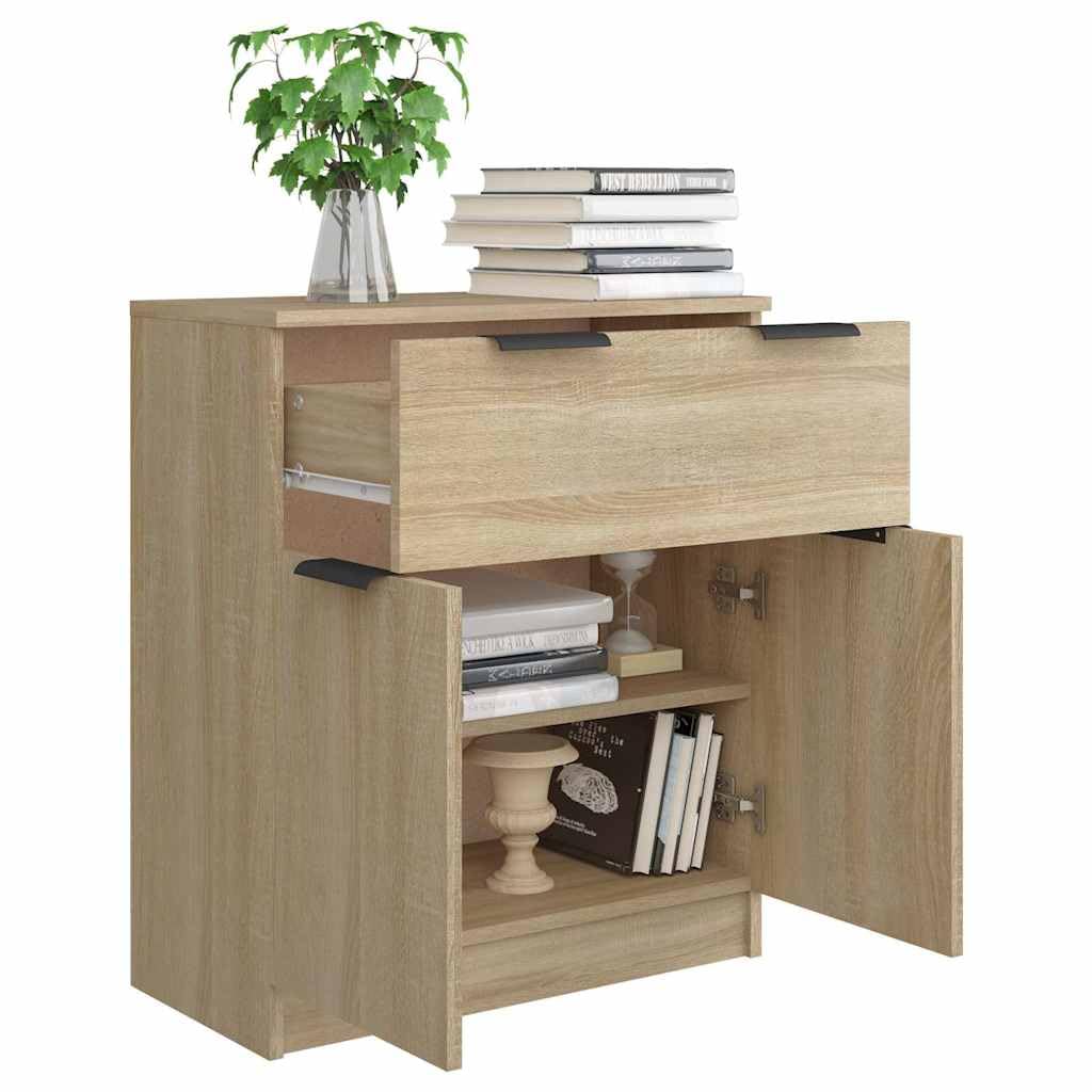 Credenza in rovere Sonoma, 60 x 30 x 70 cm, comò con cassetto