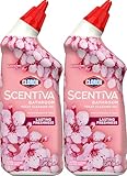 Clorox Scentiva Bathroom Toilet Cleaning Gel, Cherry Blossom and Peach, 24 Fluid Ounces (Pack of 2)
