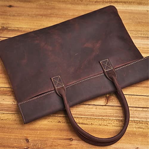 Men's Briefcase Genuine Leather Casual Handbag Business Tote Bag Shoulder Office Worker Bags for 13 Inch Laptop4