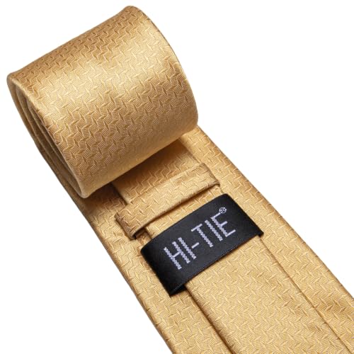 Image of Hi-Tie Men's Silk Ties Formal Woven Classic Necktie Pocket Square Cufflinks Lapel Pin Set Wedding Business