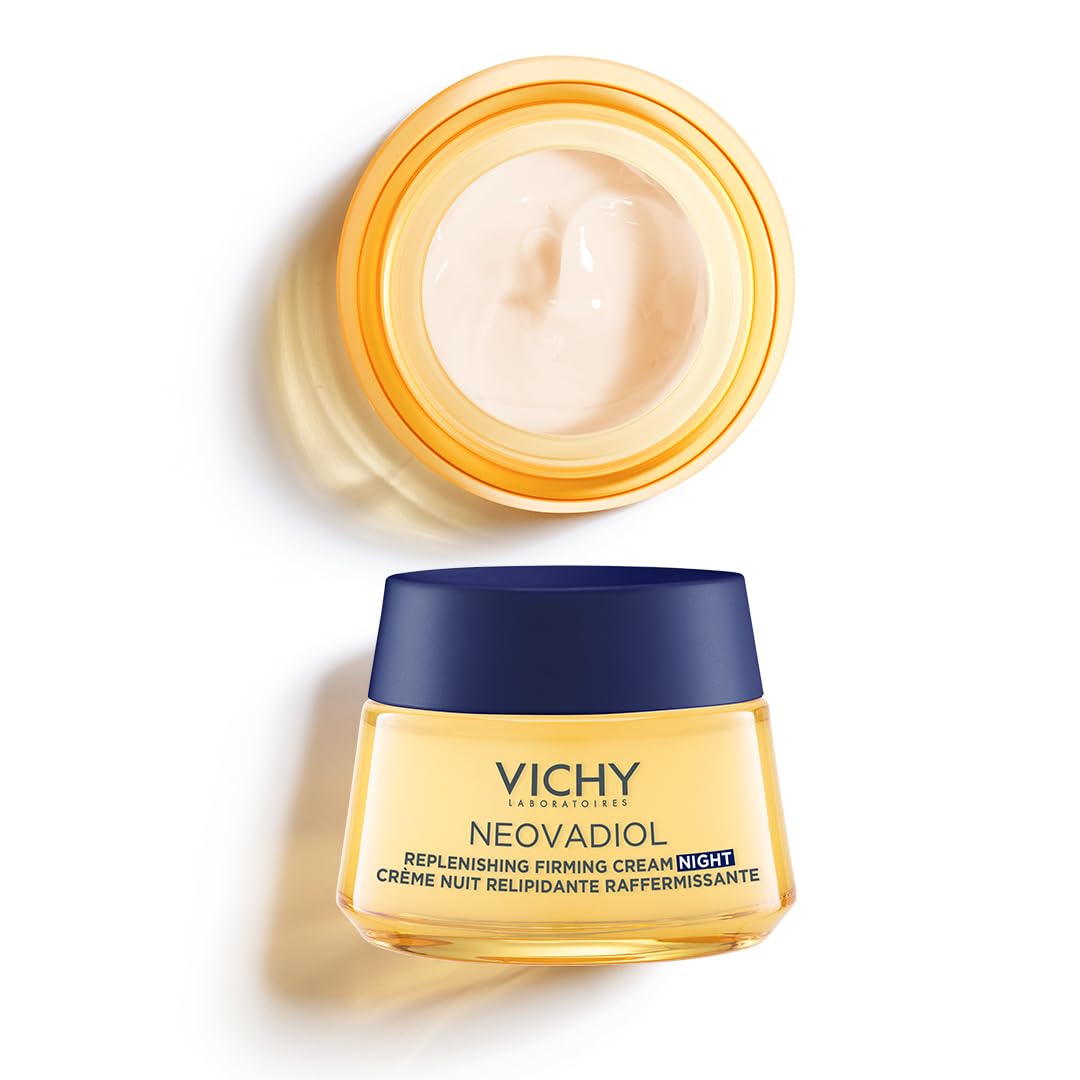 Vichy - NEOVADIOL - Crème de Nuit Relipidante Raffermissante Post-Ménopause - Enrichie en Eau Volcanique de Vichy, Proxylane et Niacinamide - Crème de Nuit Visage anti-âge - Peaux Matures