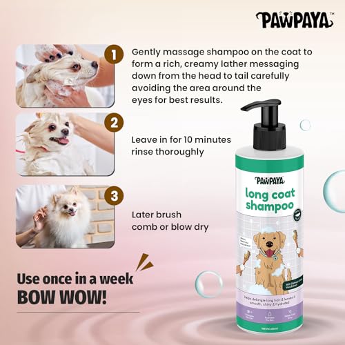 Image of Pawpaya Shampoo Pawpaya Shampoo for Dogs | Gentle Deep Cleansing Formula for Healthy Skin & Soft, Shiny Coat | Suitable for All Dog Breeds & Coat TypesDogs