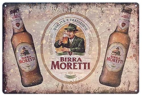 jiankun Blechschild S Birra Moretti Vintage Aluminium S Wand Pub Küche Restaurant Home Decor 30,5 x 40.2 cm Plakette Retro Schild Cover