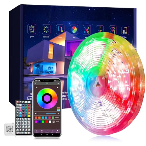 Image of Ledagic Led Lights for Bedroom 50 ft, Color Changing Led Strip Lights with App & Remote Control, Dimmable RGB Music Sync Lights for Bedroom with Timer, Ideal for Party, Home Decoration, Gaming