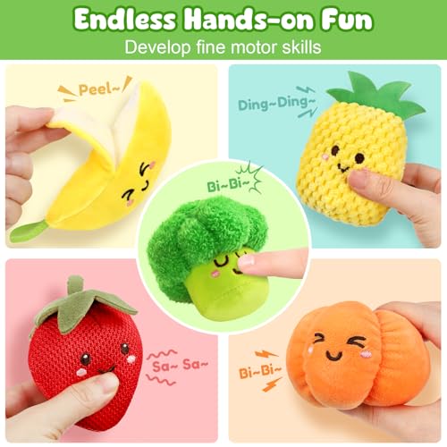 Baby Sensory Toys 6-12 Months, 16 Pcs Fruit and Veggie Color Sorting Toys by QCIDZG - Used condition - Image 3