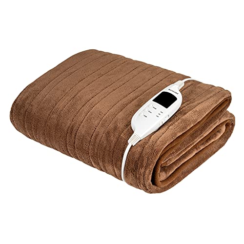 Stergar Nataluna Coperta Scaldaletto Elettrica Matrimoniale 130 x 160 Cm In Morbido Pile, Termocoperta Imbottita Con Telecomando, Timer, Riscaldamento Rapido e Sistema A Risparmio Energetico
