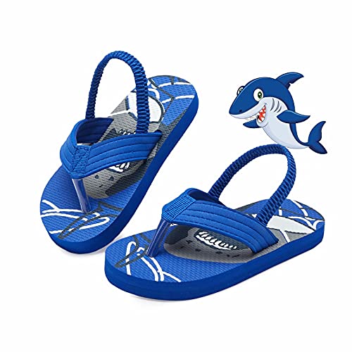 Kinghealth Children's Flip Flop Sandals with Straps for Summer and Beach, Shark, 22/23 EU