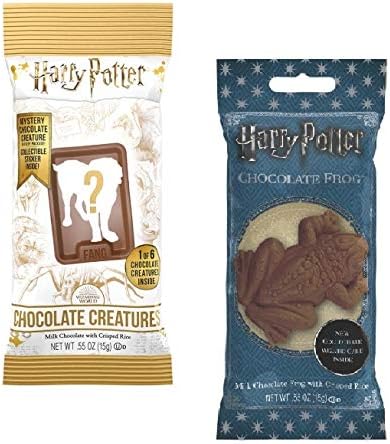 Harry Potter Jelly Belly Chocolate Candy Bundle (Chocolate Frog/Chocolate Creatures, Two Items)