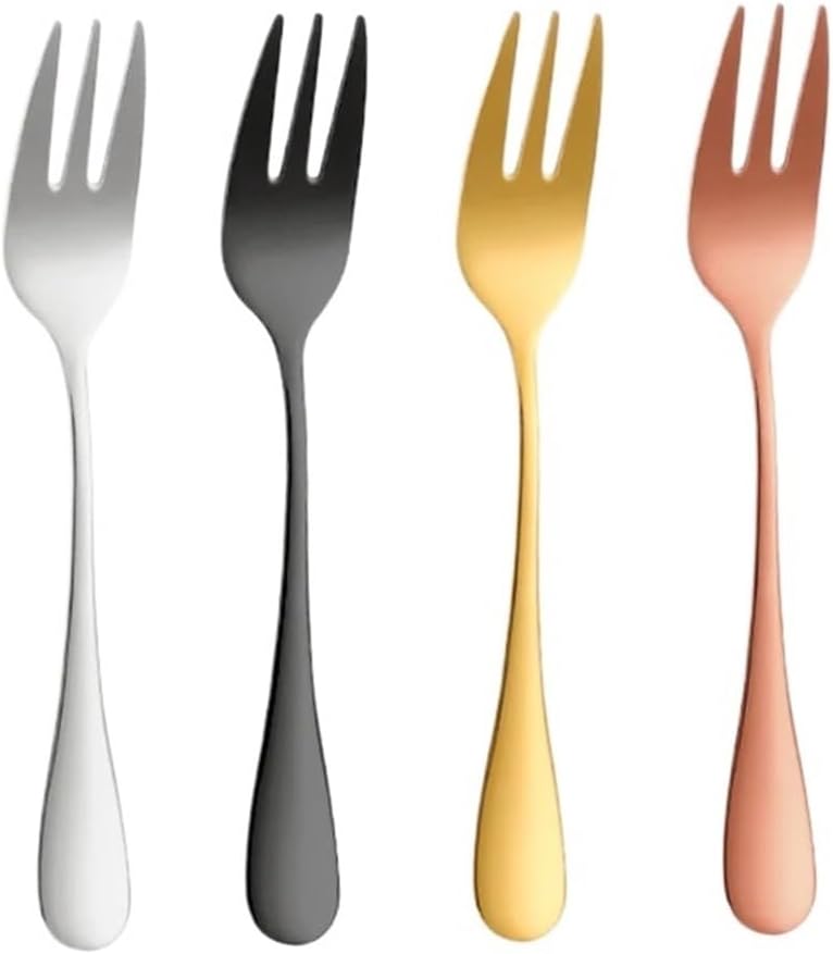1/2/3 Pieces Stainless Steel Coffee Tea Fork Set Fruit Fork Ice Cream Cake Dessert Fork for Kid Home Party Mirror Gold Tableware(1pcs Gold)