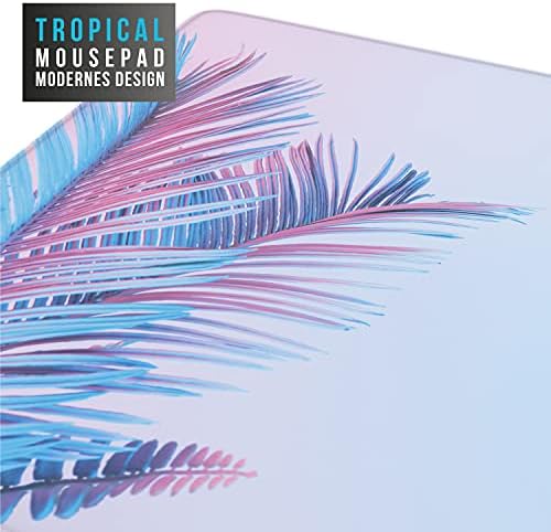 TITANWOLF - XXL Speed Gaming Mouse Pad Mouse Mat - Extra Large 900 x 400 x 3mm - Water-Resistant Mousepad with Non-Slip Rubber Base - Smooth Cloth Surface  PALM PASTEL BLUE
