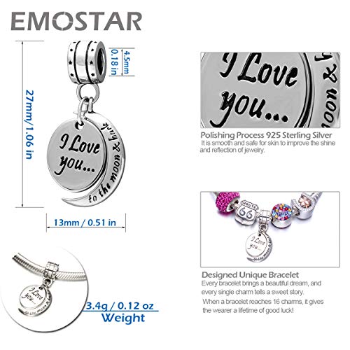 Autism Awareness Charm for European DIY Bracelet, 925 Sterling Silver Puzzle Piece Enamel Charms, Live Love Laugh Charms, I Love You Dangle, Love Letter and Ribbon Bow Beads, for Family/Couple/Friend4