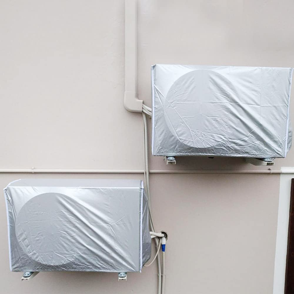 Coperchio del Climatizzatore, Copertura del Condizionatore D'aria, Copertura Condizionatore Esterno, Outdoor condizionatore d' aria copertura impermeabile, Impermeabile (D'argento) (94*40*73CM)