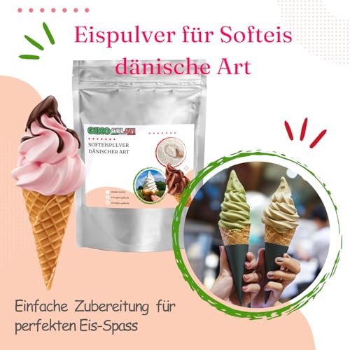 Gino Gelati Dänisches Softeis Pulver mit Nussgeschmack, verschiedene Varianten, schnelle und einfache Zubereitung, Herstellung mit oder ohne Eismaschine möglich, Made in Germany (100 Kg, Marzipan) – Bild 7
