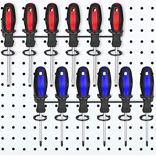 Hotop HOTOP-MULTI-TOOL HOLDER-0351 2 Pieces Pegboard Screwdriver Holder Peg Board Tool Utility Hooks Pegboard Accessories Six-Tool Multi-Tool Organizer Racks Holder Accessory Multi-Ring Tool Holder For Pegboard, Pliers thumb #3
