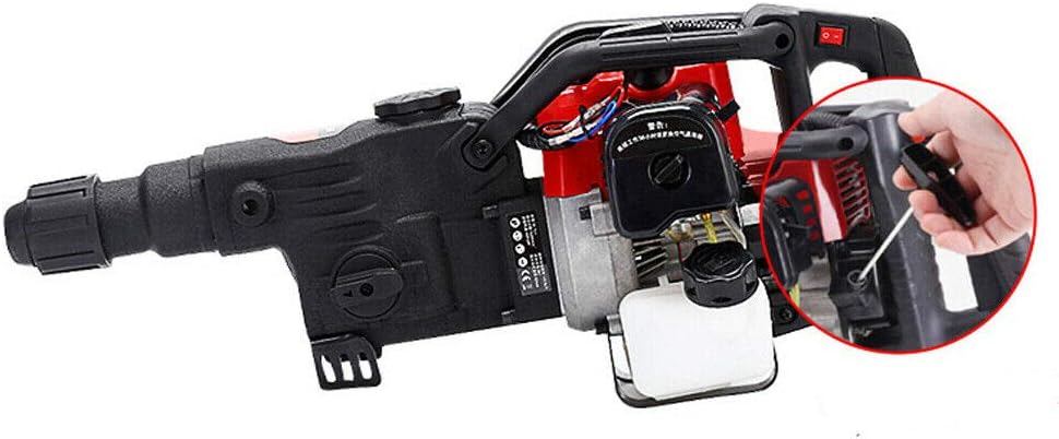 32.7CC Demolition Hammer Gas Powered, 2-Stroke 2.4HP Gasoline Hammer Drills Concrete Breaker with 3 Drills & 2 Chisels
