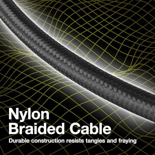 BoxWave Cable Compatible with Anbernic RG405M (4 in) - DirectSync PD Cable (3ft) - USB-C to USB-C (100W), Type C Braided Charge and Fast Sync - Jet Black