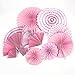 ZOOYOO Hanging Paper Fans Fiesta For Party Supplies Wedding Decorations (Pink)