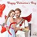 Jiuguva 13 Pcs Men's Valentine's Cupid Costume Kit Wing Jumpsuit Wrist Cuffs Cupid Bow Strappy Sandal Heart Patch for Cosplay (Large)