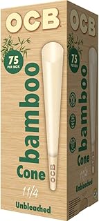 OCB Bamboo Unbleached Cones 75/box with GCC Sticker