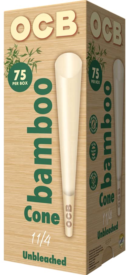 Bamboo Unbleached Cones 75/box
