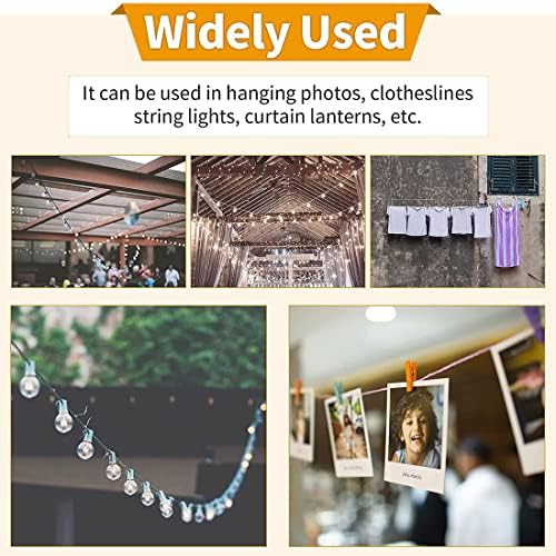 164FT Washing Line Rope Strong Steel Core Laundry Clothes Lines for OutsideCamping Washing Line Washing Line Thick Strong Plastic Cover Garden Outdoor (BLACK, DIA 2MM)