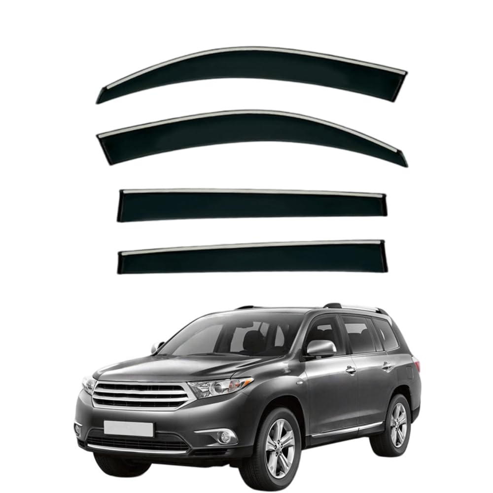 QOEMRHELT 4pc Set In-Channel Wind Deflectors, for Toyota Highlander (XU40) 2008-2014 Window Visors Rain Guards Vent Visors Rain & Sun Protection,Car Accessories