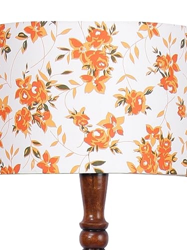 Image of Devansh Multicolor Cotton Wooden Floor Lamp -14