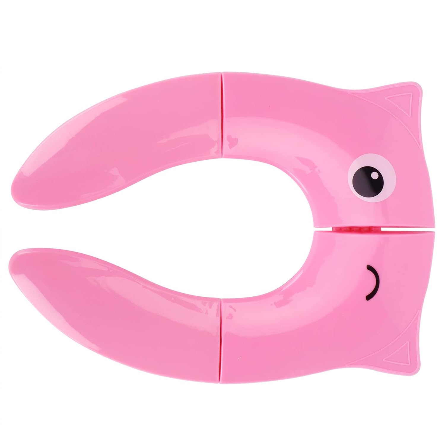 Folding Potty Seat Pad, Baby Toilet Training Seat, Portable Non Slip Toilet Cover with Cartoon Pattern, Collapsible Toddler Toilet Seat for Travel, Fits Most Toilets (Pink)