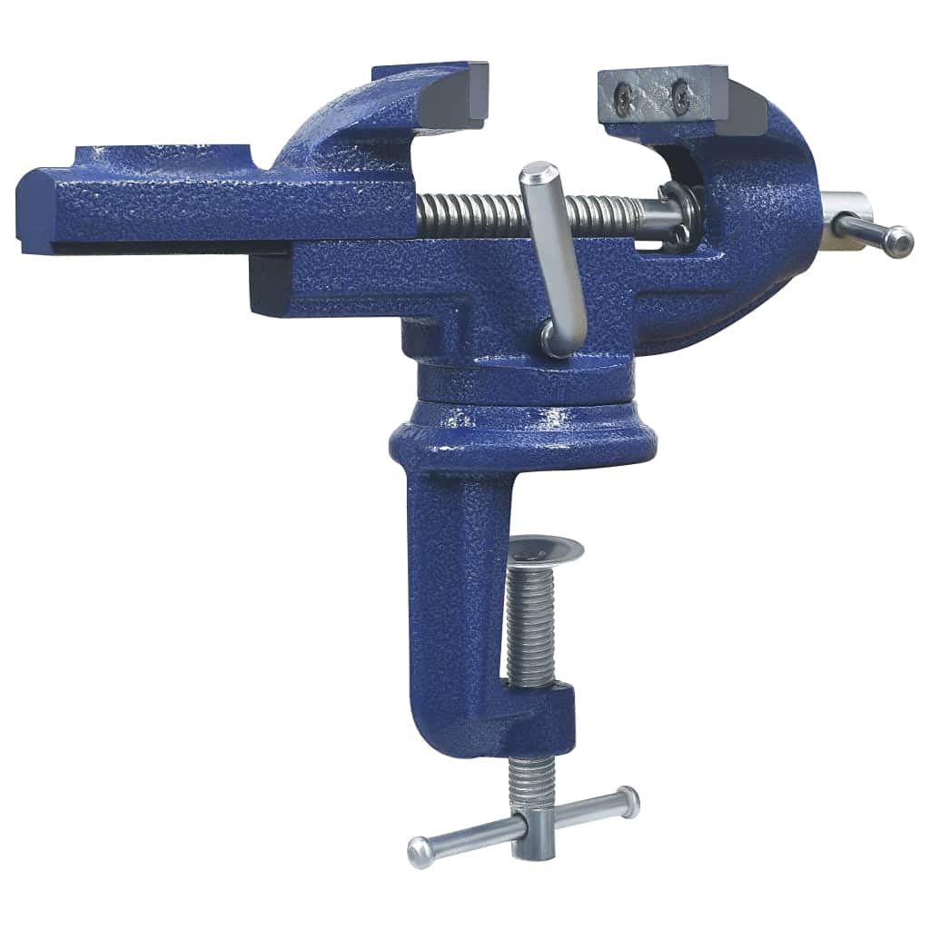 Morsa da banco da lavoro in ghisa da 60 mm con rotazione a 360°, morsetto stabile per lavori di legno e metallo, ganasce robuste, strumento di serraggio versatile per falegnami e modellisti