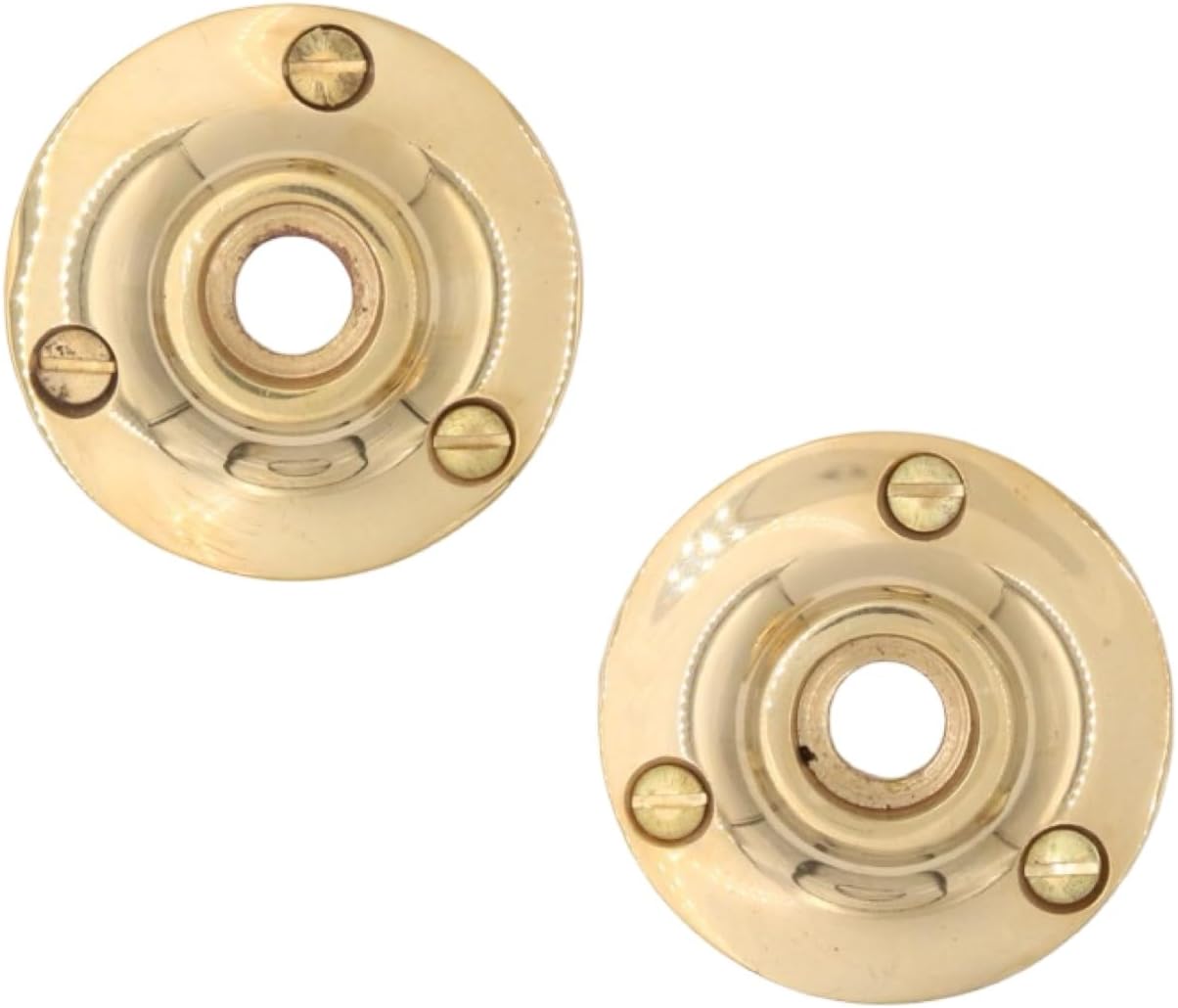 The King's Bay Small Door Rosettes Solid Brass for Porcelain Iron Base Knobs Renovation Pairs